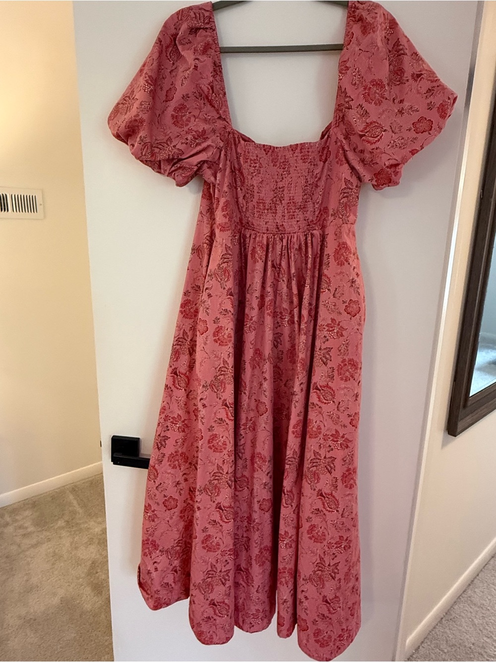 Hill House Rose-Red Floral V-Neck Midi Dress XXL - Picture 2 of 5